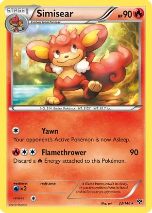 Simisear 023  XY Base Set - Rare