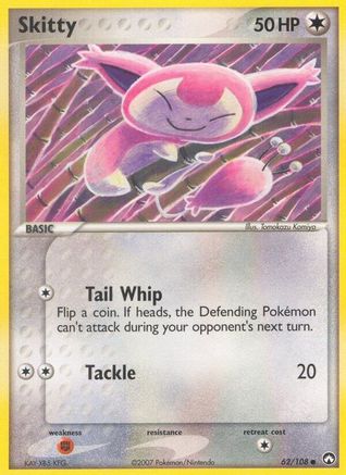 Skitty 062/108  - Reverse Holofoil Power Keepers - Common