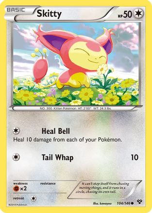 Skitty 104/146  - Reverse Holofoil XY Base Set - Common