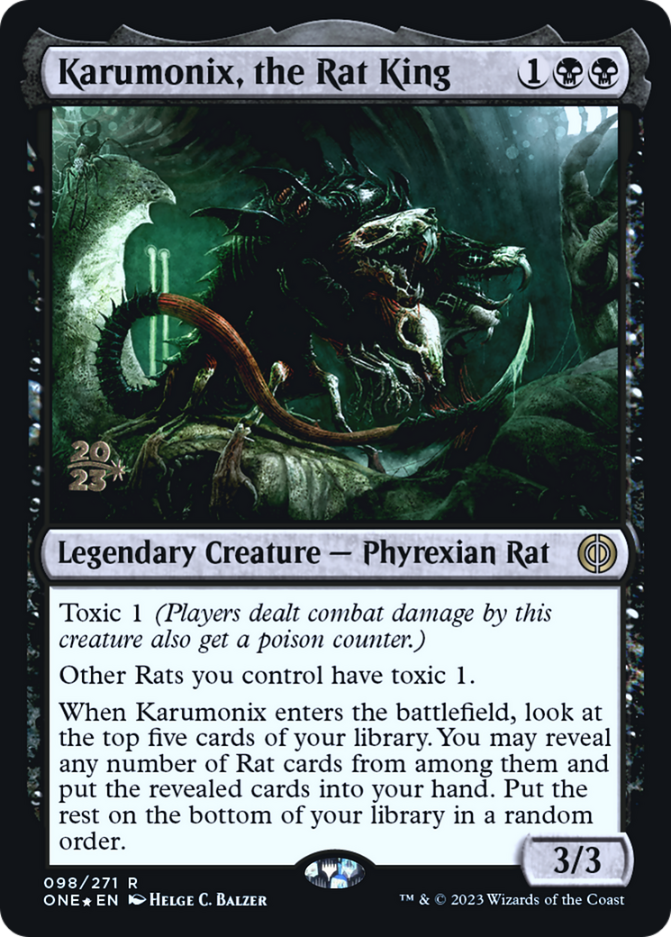Karumonix, the Rat King (PRE-98S) - Phyrexia: All Will Be One Promos Foil