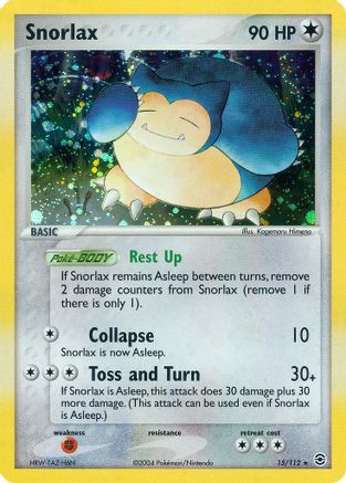 Snorlax 015  - Reverse Holofoil FireRed & LeafGreen - Holo Rare