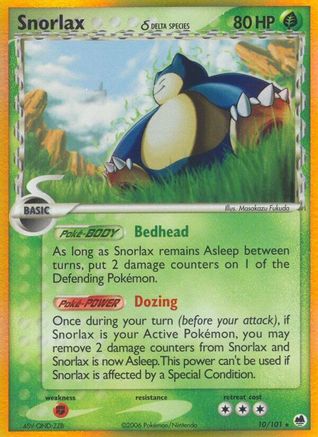 Snorlax (Delta Species) 010/101  - Reverse Holofoil Dragon Frontiers - Holo Rare