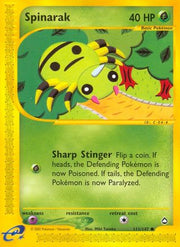 Spinarak (111) 111/147  - Reverse Holofoil Aquapolis - Common