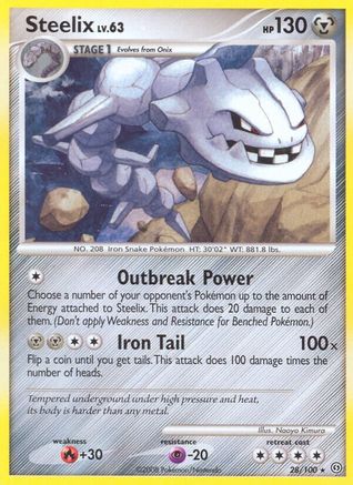 Steelix 028  - Reverse Holofoil Stormfront - Rare