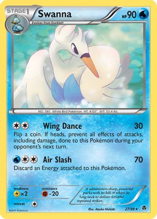 Swanna 027  - Reverse Holofoil Emerging Powers - Rare
