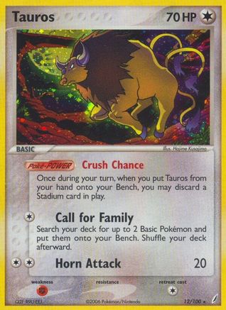 Tauros 012/100  - Holofoil Crystal Guardians - Holo Rare