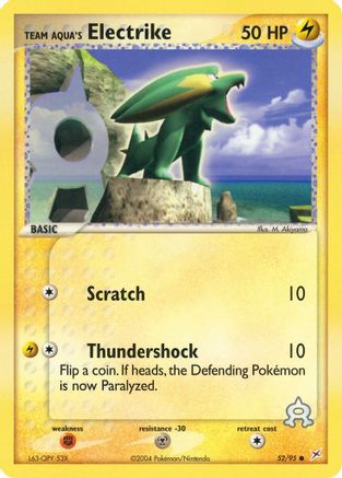 Team Aqua's Electrike 052/95  - Reverse Holofoil Team Magma vs Team Aqua - Common