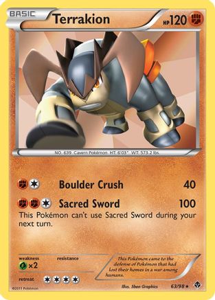 Terrakion 063  - Holofoil Emerging Powers - Holo Rare