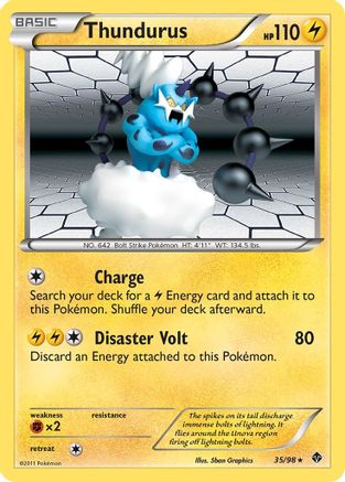 Thundurus 035  - Reverse Holofoil Emerging Powers - Holo Rare
