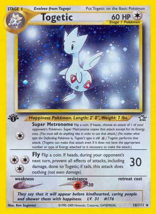 Togetic 016/111  - Unlimited Holofoil Neo Genesis - Holo Rare