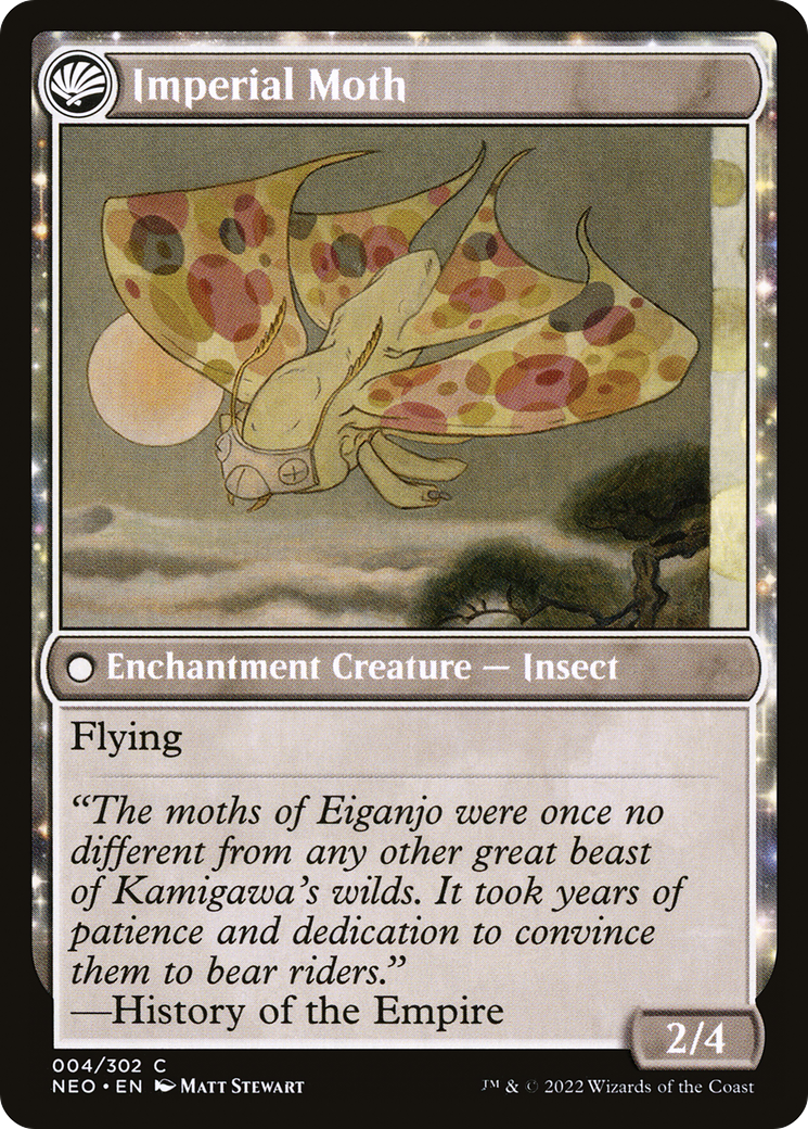Befriending the Moths // Imperial Moth (NEO-004) - Kamigawa: Neon Dynasty: (fandfc, enchantment) Foil