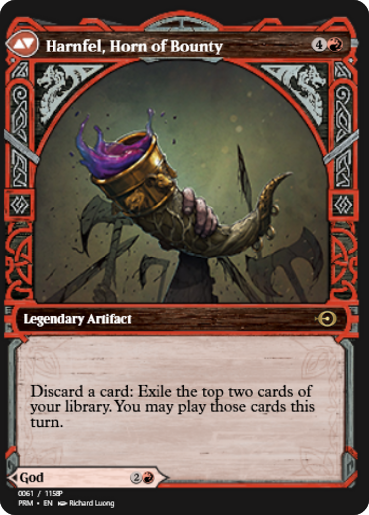 Birgi, God of Storytelling // Harnfel, Horn of Bounty (PRM-88320) - Magic Online Promos
