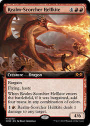 Realm-Scorcher Hellkite (WOE-350) - Wilds of Eldraine: (Extended Art)