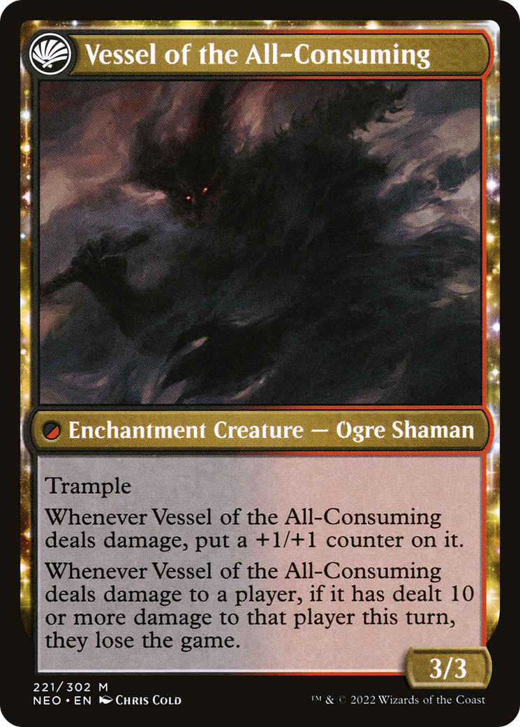 Hidetsugu Consumes All // Vessel of the All-Consuming (NEO-221) - Kamigawa: Neon Dynasty: (fandfc, enchantment)