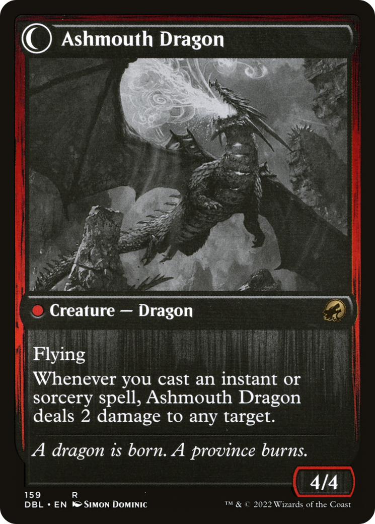 Smoldering Egg // Ashmouth Dragon (DBL-159) - Innistrad: Double Feature: (Double Faced Transform)