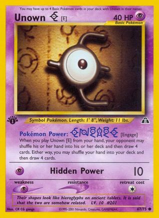 Unown [E] 067/75  - 1st Edition Neo Discovery - Common