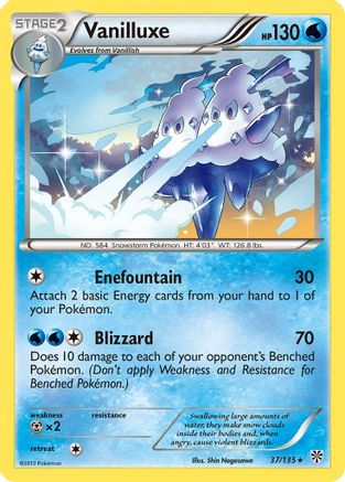 Vanilluxe 037  - Reverse Holofoil Plasma Storm - Rare