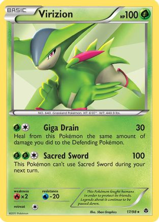Virizion 017  - Holofoil Emerging Powers - Holo Rare