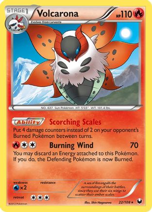 Volcarona 022/108  - Holofoil Dark Explorers - Holo Rare
