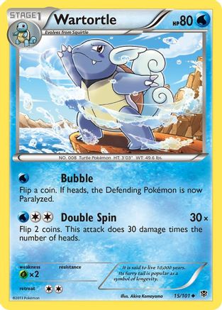 Wartortle 015/101  - Reverse Holofoil Plasma Blast - Uncommon