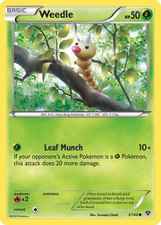 Weedle 003  - Reverse Holofoil XY Base Set - Common