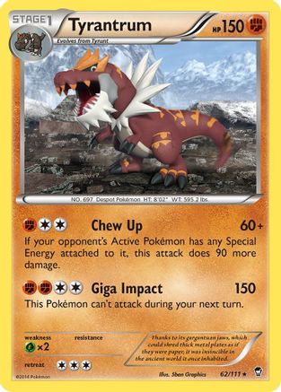 Tyrantrum 062/111  - Reverse Holofoil XY  Furious Fists - Rare