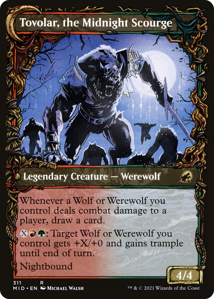Tovolar, Dire Overlord // Tovolar, the Midnight Scourge (MID-311) - Innistrad: Midnight Hunt: (Showcase, Double Faced Transform)