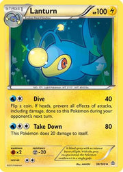 Lanturn 058  - Reverse Holofoil XY  Primal Clash - Uncommon