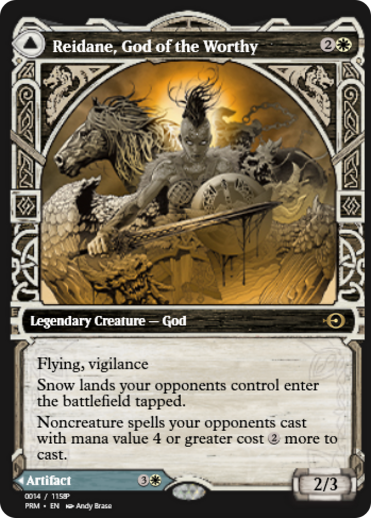 Reidane, God of the Worthy // Valkmira, Protector's Shield (PRM-88228) - Magic Online Promos Foil
