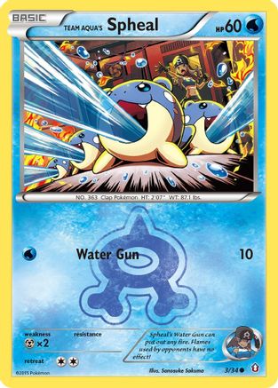 Team Aqua's Spheal 003/34  - Reverse Holofoil Double Crisis - Common