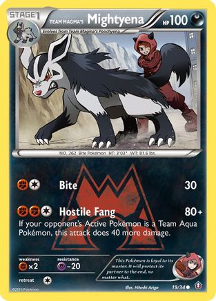 Team Magma's Mightyena 019/34  Double Crisis - Common