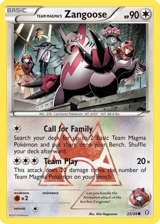 Team Magma's Zangoose 022/34  Double Crisis - Common