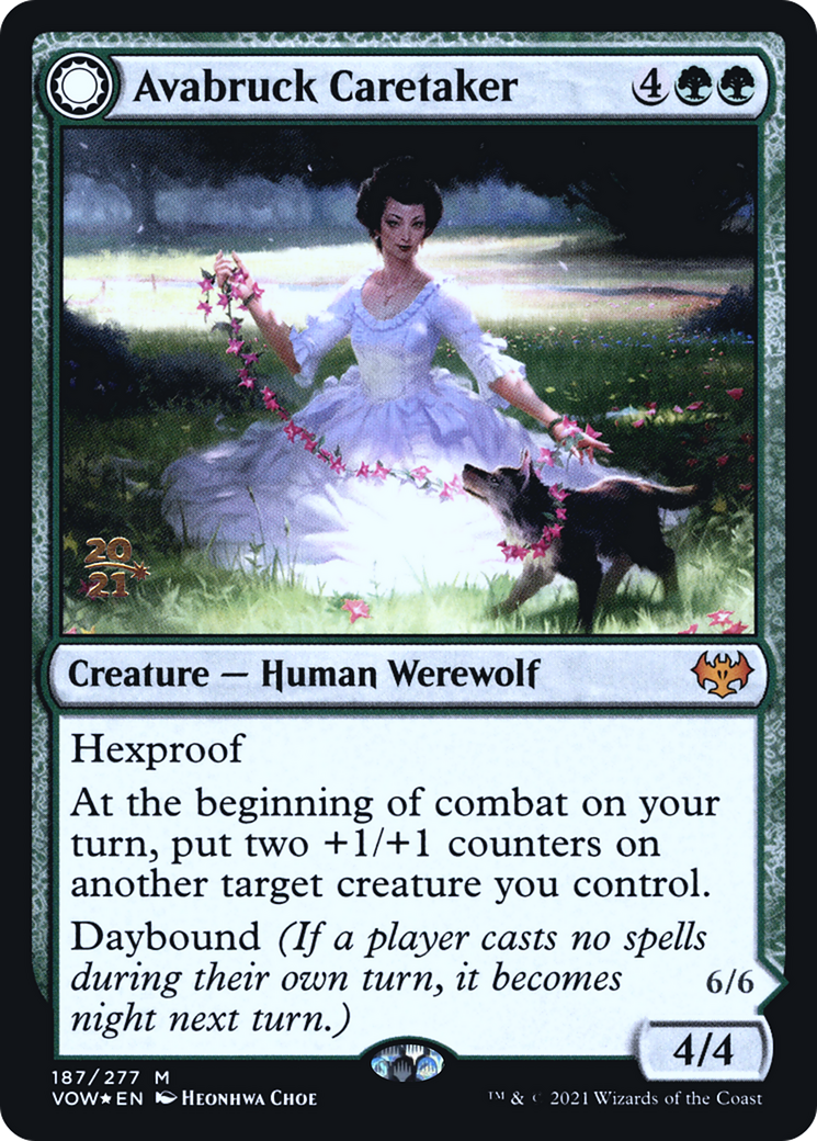 Avabruck Caretaker // Hollowhenge Huntmaster (PRE-187S) - Innistrad: Crimson Vow Promos: (Double Faced Transform) Foil