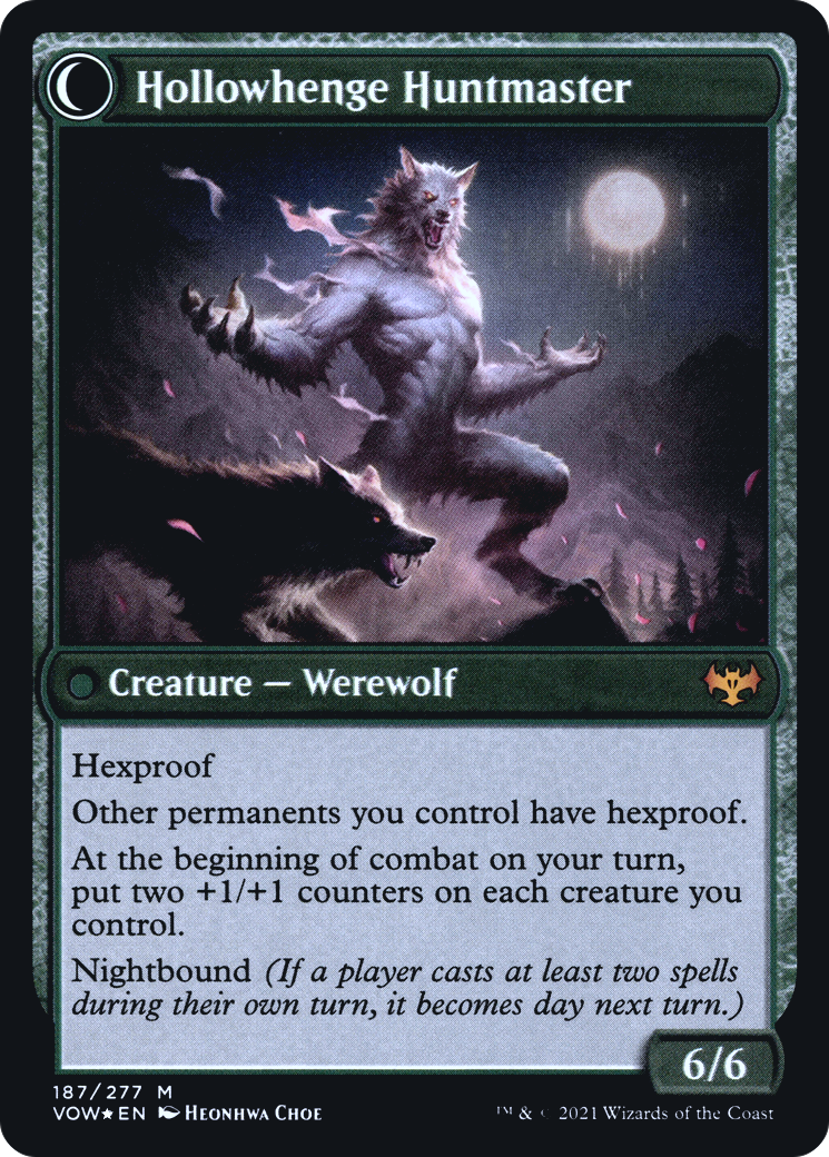 Avabruck Caretaker // Hollowhenge Huntmaster (PRE-187S) - Innistrad: Crimson Vow Promos: (Double Faced Transform) Foil