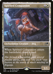 Spirited Companion (PPNEO-508) - Kamigawa: Neon Dynasty: (enchantment)