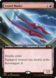 Lizard Blades (NEO-468) - Kamigawa: Neon Dynasty: (Extended Art) Foil