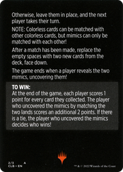 Mimic Match // Mimic Match (cont'd) (MCLB-002) - Commander Legends: Battle for Baldur's Gate Minigames