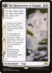 The Restoration of Eiganjo // Architect of Restoration (NEO-034) - Kamigawa: Neon Dynasty: (fandfc, enchantment) Foil