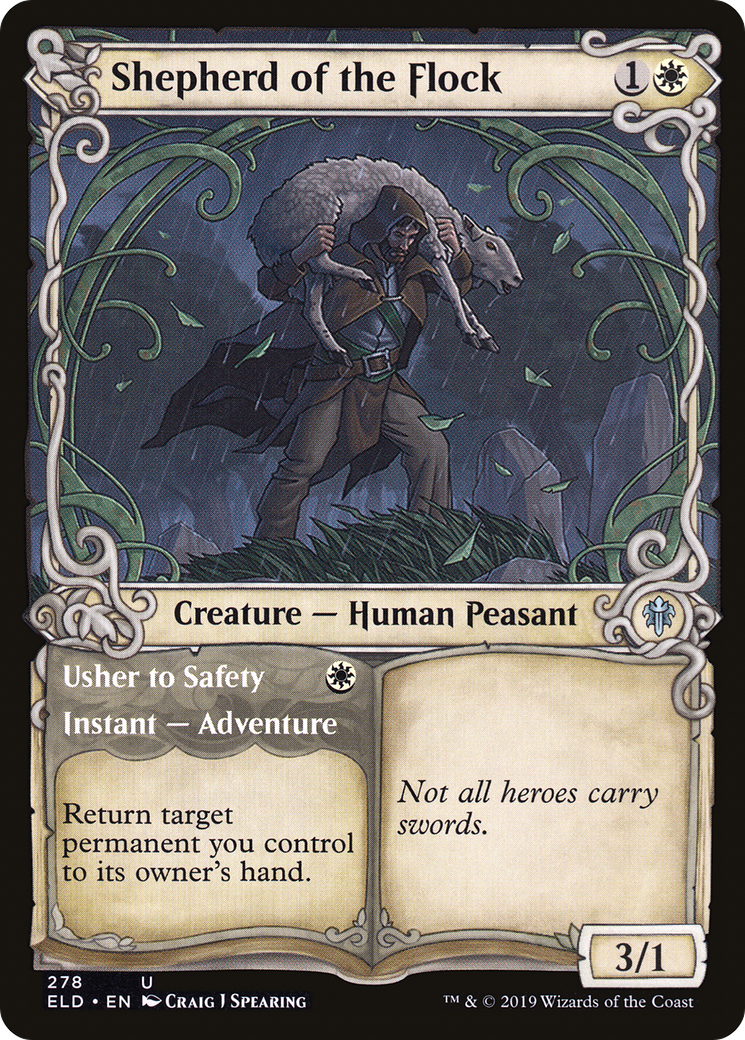 Shepherd of the Flock // Usher to Safety (ELD-278) - Throne of Eldraine: (Showcase) Foil