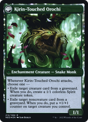 Teachings of the Kirin // Kirin-Touched Orochi (PRE-212) - Kamigawa: Neon Dynasty Promos: (fandfc, enchantment) Foil