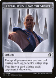 Teferi, Who Slows the Sunset Emblem (TMID-017) - Innistrad: Midnight Hunt Tokens Foil