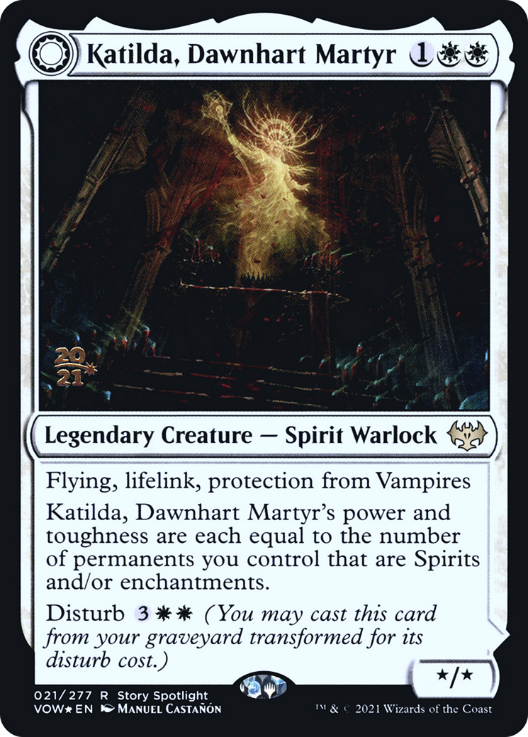Katilda, Dawnhart Martyr // Katilda's Rising Dawn (PRE-21S) - Innistrad: Crimson Vow Promos: (Double Faced Transform) Foil