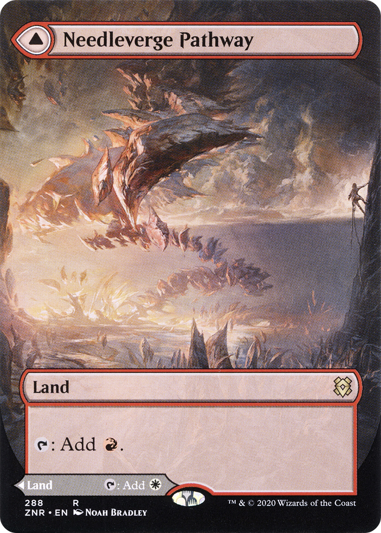 Needleverge Pathway // Pillarverge Pathway (ZNR-288) - Zendikar Rising: (Showcase) (Borderless) Foil