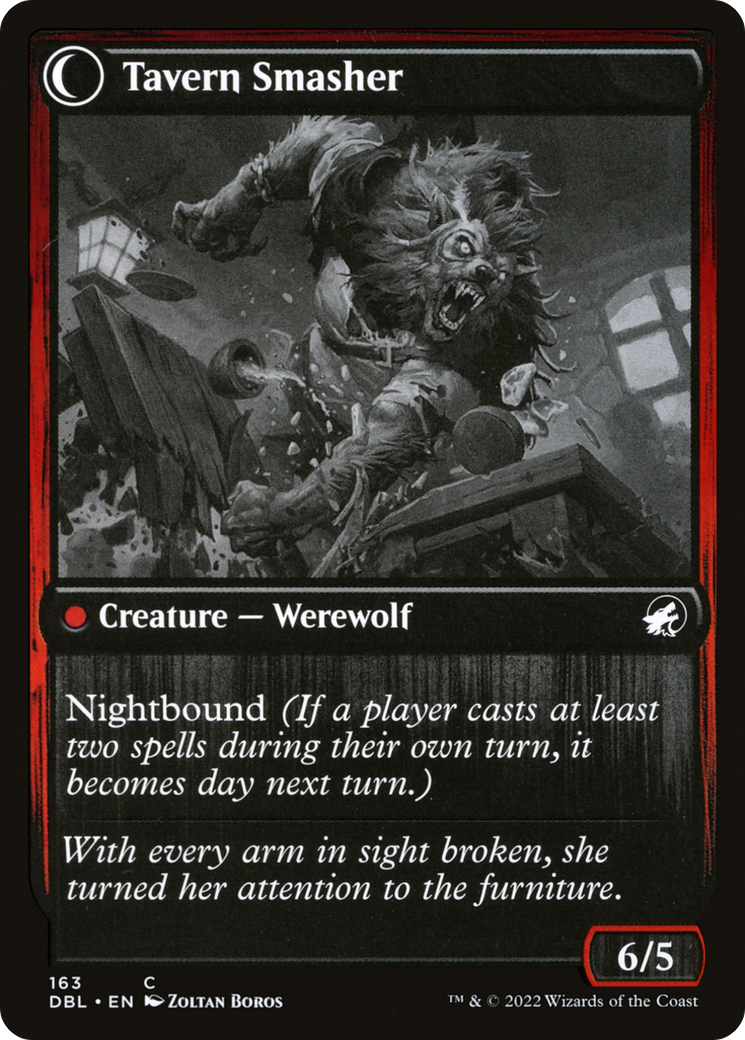 Tavern Ruffian // Tavern Smasher (DBL-163) - Innistrad: Double Feature: (Double Faced Transform) Foil