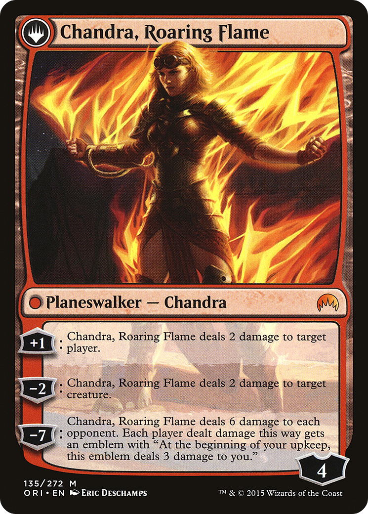 Chandra, Fire of Kaladesh // Chandra, Roaring Flame (ORI-135) - Magic Origins: (originpwdfc)