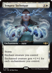 Tempest Technique (TDC-056) - Commander: Tarkir: Dragonstorm: (enchantment, Extended Art)