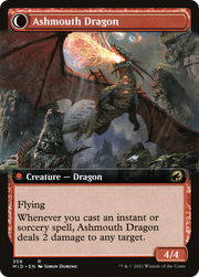 Smoldering Egg // Ashmouth Dragon (MID-358) - Innistrad: Midnight Hunt: (Extended Art, Double Faced Transform) Foil