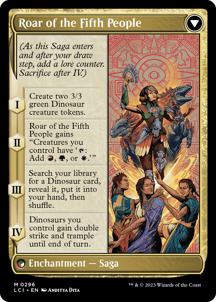 Huatli, Poet of Unity // Roar of the Fifth People (LCI-296) - The Lost Caverns of Ixalan: (Showcase) Foil