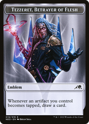 Tezzeret, Betrayer of Flesh Emblem (TNEO-019) - Kamigawa: Neon Dynasty Tokens Foil