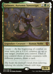 Leinore, Autumn Sovereign (MIC-001) - Midnight Hunt Commander Display Commanders Etched Foil